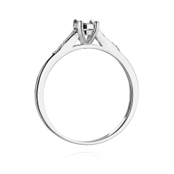 Pierścionek zaręczynowy z białego złota z diamentami 0,11ct Fire Of Love