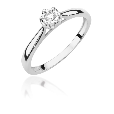 Przejdź do produktu Pierścionek zaręczynowy z białego złota z brylantami 0,08ct Fire Of Love 