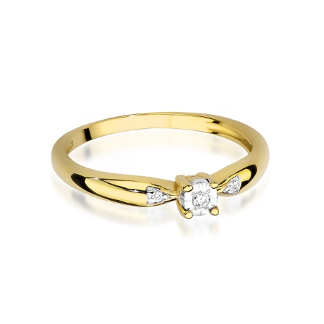Przejdź do produktu Pierścionek zaręczynowy z żółtego złota z diamentami 0,03ct Fire Of Love 