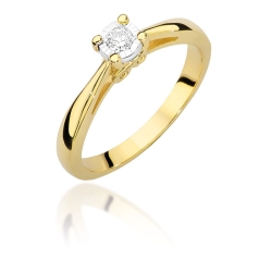 Pierścionek zaręczynowy z żółtego złota z diamentem 0,08ct Fire Of Love