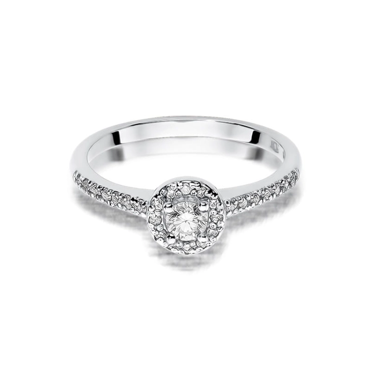 Pierścionek zaręczynowy z białego złota z diamentami 0,52ct Fire Of Love