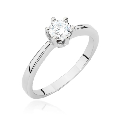 Pierścionek zaręczynowy z białego złota z diamentem 0,40ct Fire Of Love