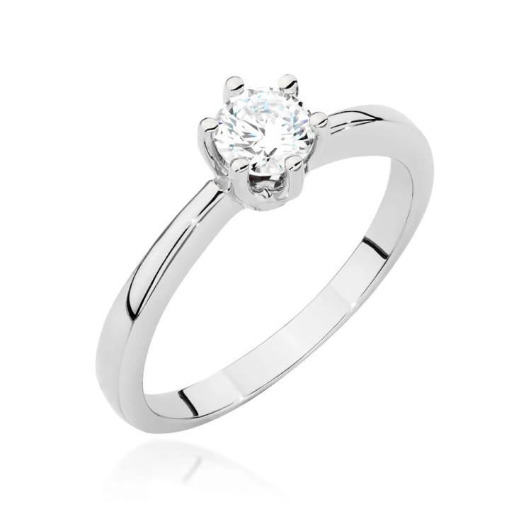 Pierścionek zaręczynowy z białego złota z diamentem 0,40ct Fire Of Love
