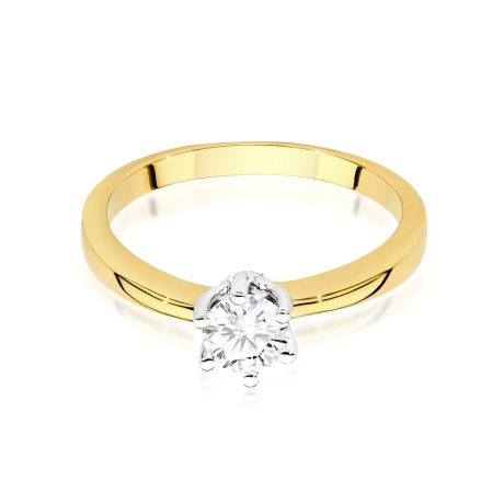 Przejdź do produktu Pierścionek zaręczynowy z żółtego złota z diamentem 0,40ct Fire Of Love 