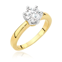 Pierścionek zaręczynowy z żółtego złota z diamentem 1,00ct Fire Of Love