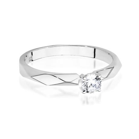 Przejdź do produktu Pierścionek zaręczynowy z białego złota z diamentem 0,15ct Fire Of Love