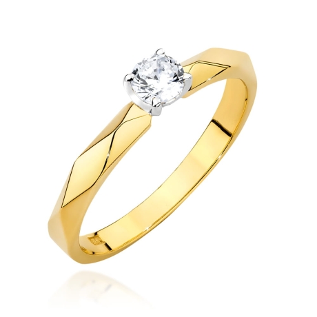 Przejdź do produktu Pierścionek zaręczynowy z żółtego złota z diamentem 0,20ct Fire Of Love 