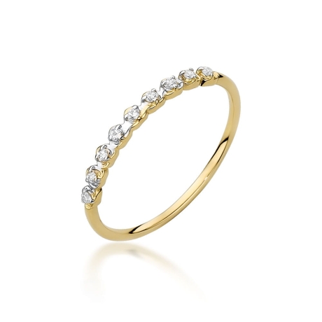 Przejdź do produktu Pierścionek zaręczynowy z żółtego złota z diamentami 0,045ct Fire Of Love 