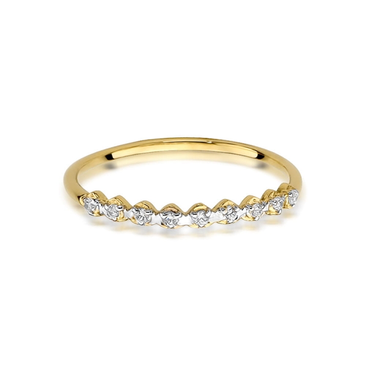Pierścionek zaręczynowy z żółtego złota z diamentami 0,045ct Fire Of Love