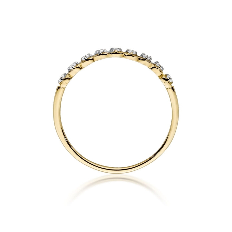 Pierścionek zaręczynowy z żółtego złota z diamentami 0,045ct Fire Of Love