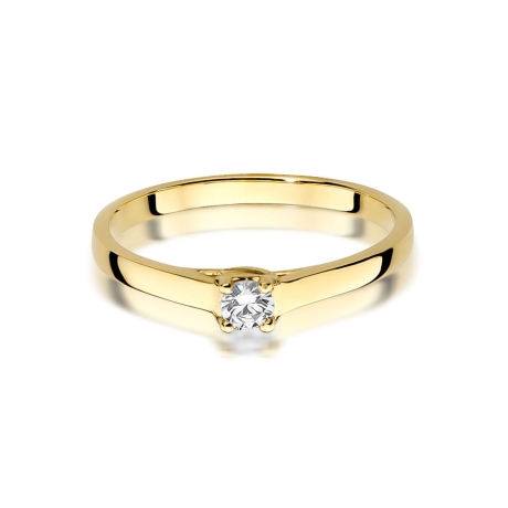 Przejdź do produktu Pierścionek zaręczynowy z żółtego złota z diamentem 0,12ct Fire Of Love