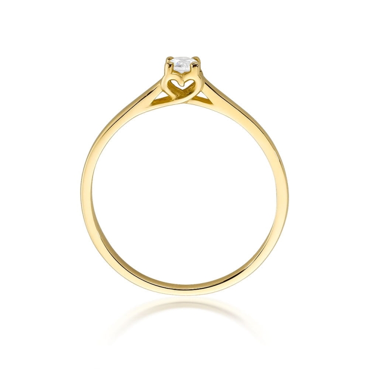 Pierścionek zaręczynowy z żółtego złota z diamentem 0,12ct Fire Of Love