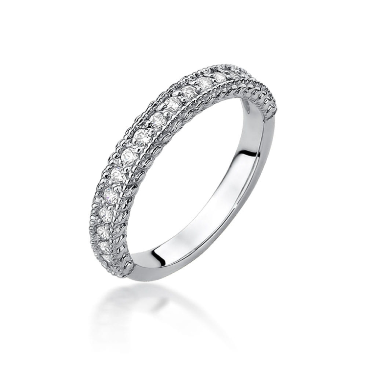 Pierścionek zaręczynowy z białego złota z diamentami 0,24ct Fire Of Love