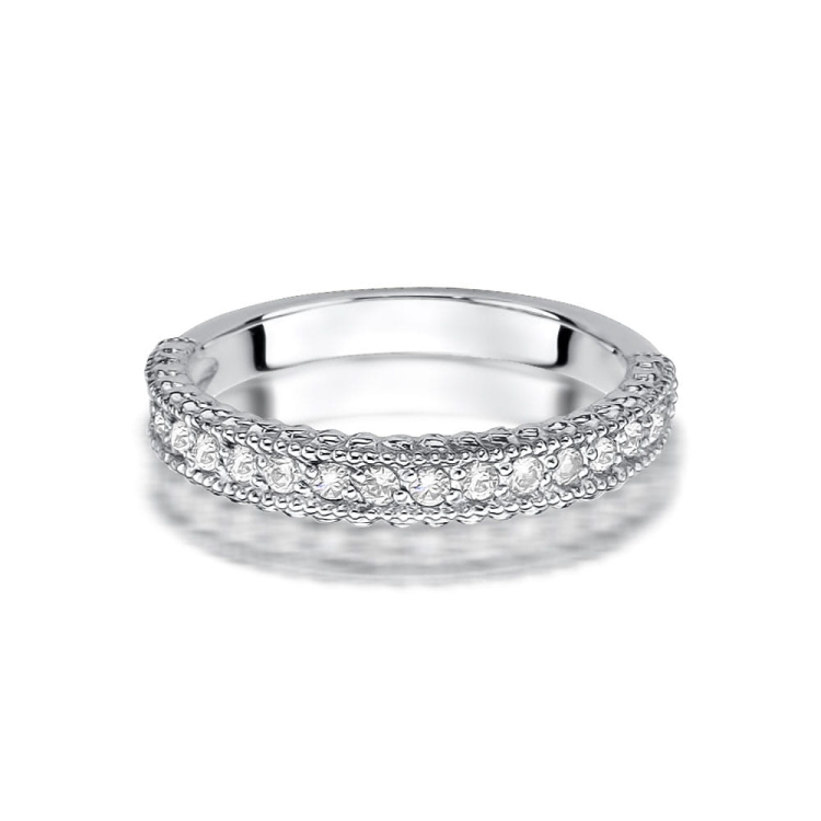 Pierścionek zaręczynowy z białego złota z diamentami 0,24ct Fire Of Love