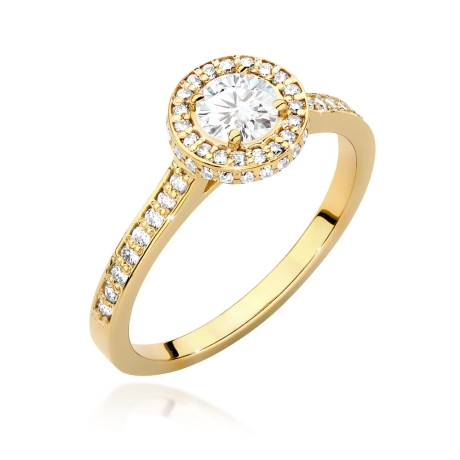 Przejdź do produktu Pierścionek zaręczynowy z żółtego złota z diamentami 0,76ct Fire Of Love 