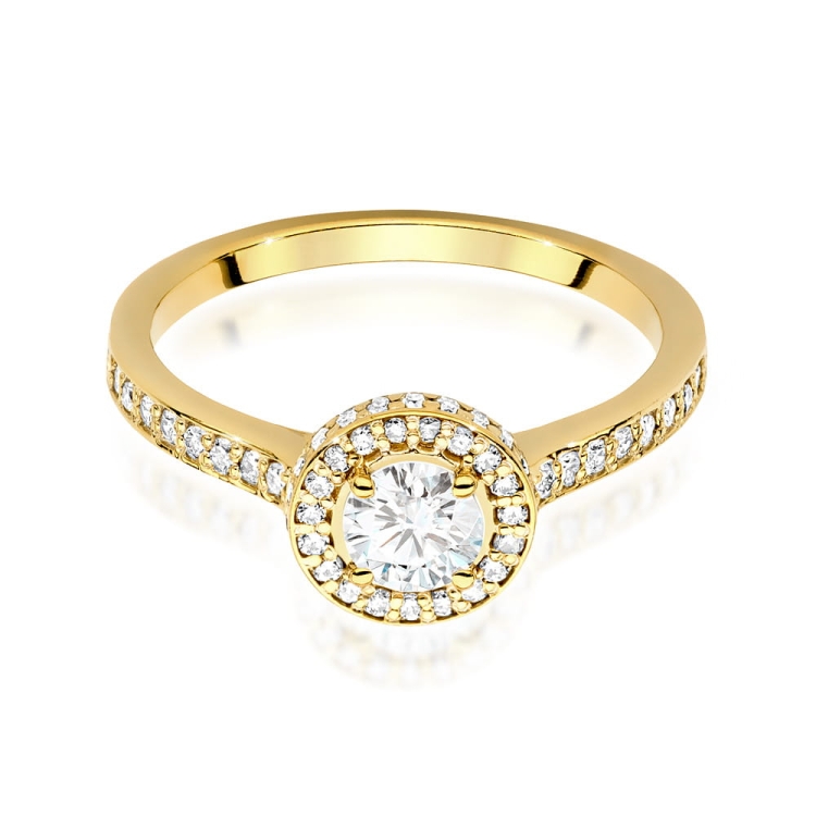 Pierścionek zaręczynowy z żółtego złota z diamentami 0,76ct Fire Of Love