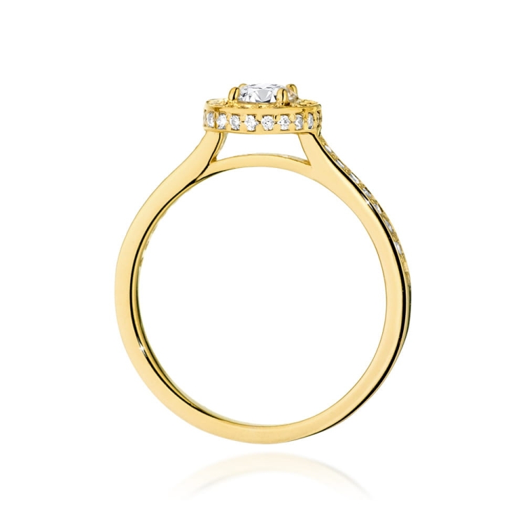 Pierścionek zaręczynowy z żółtego złota z diamentami 0,76ct Fire Of Love
