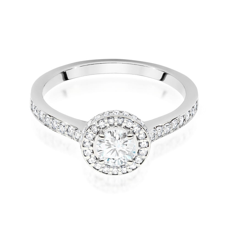 Pierścionek zaręczynowy z białego złota z diamentami 0,76ct Fire Of Love