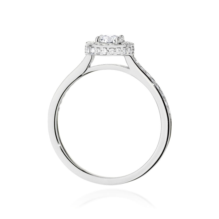 Pierścionek zaręczynowy z białego złota z diamentami 0,76ct Fire Of Love