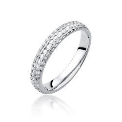 Pierścionek zaręczynowy z białego złota z diamentami 0,23ct Fire Of Love