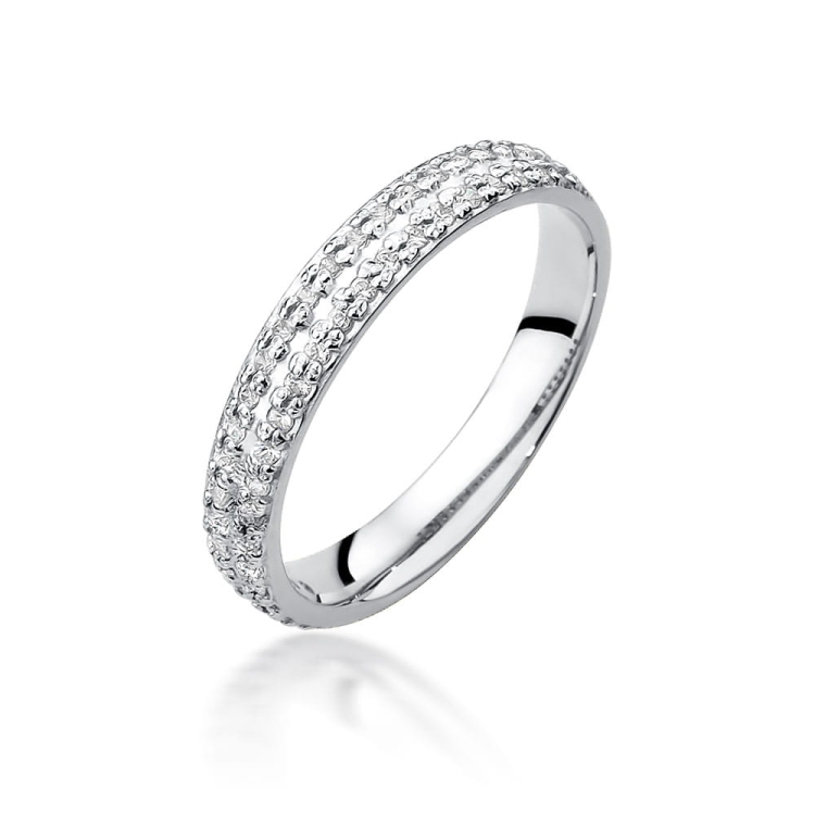 Pierścionek zaręczynowy z białego złota z diamentami 0,23ct Fire Of Love