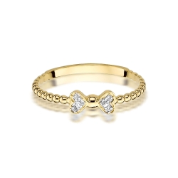 Pierścionek zaręczynowy z żółtego złota z diamentami 0,03ct Fire Of Love