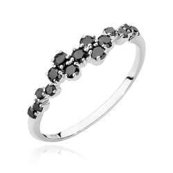 Pierścionek zaręczynowy z białego złota z czarnymi diamentami 0,33ct Fire Of Love