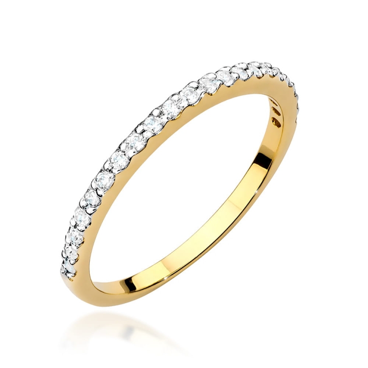 Pierścionek zaręczynowy z żółtego złota z diamentami 0,18ct Fire Of Love