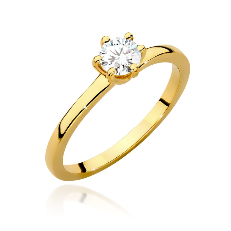 Pierścionek zaręczynowy z żółtego złota z diamentem 0,40ct Fire Of Love