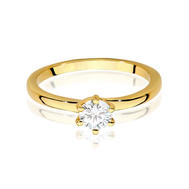 Pierścionek zaręczynowy z żółtego złota z diamentem 0,40ct Fire Of Love