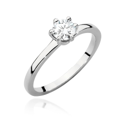 Pierścionek zaręczynowy z białego złota z diamentem 0,50ct Fire Of Love