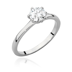 Pierścionek zaręczynowy z białego złota z diamentem 0,70ct Fire Of Love
