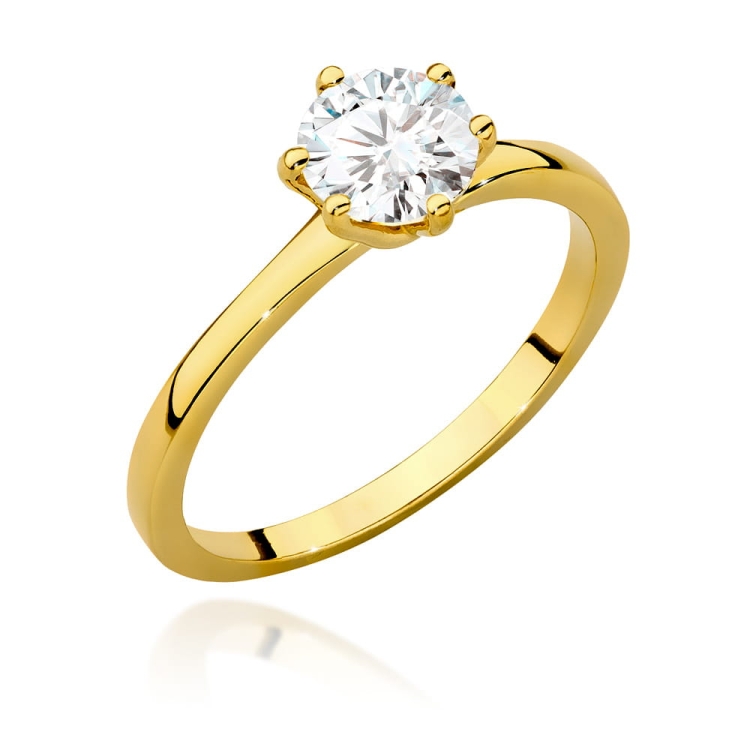 Pierścionek zaręczynowy z żółtego złota z diamentem 1,00ct Fire Of Love