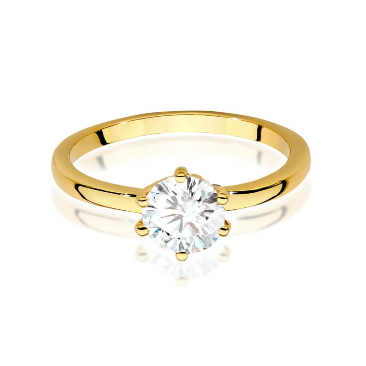 Pierścionek zaręczynowy z żółtego złota z diamentem 1,00ct Fire Of Love