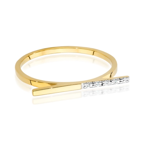 Przejdź do produktu Pierścionek zaręczynowy z żółtego złota z diamentami 0,025ct Fire Of Love
