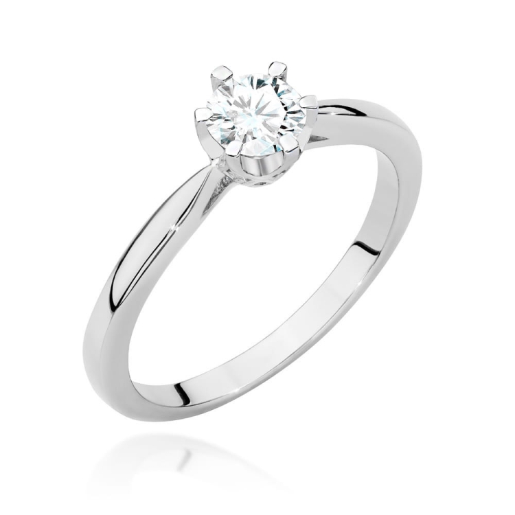 Pierścionek zaręczynowy z białego złota z diamentami 0,46ct Fire Of Love