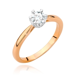 Pierścionek zaręczynowy z różowego złota z diamentami 0,46ct Fire Of Love