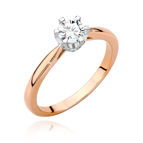 Przejdź do produktu Pierścionek zaręczynowy z różowego złota z diamentami 0,56ct Fire Of Love 