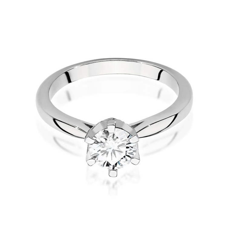 Pierścionek zaręczynowy z białego złota z diamentami 0,76ct Fire Of Love