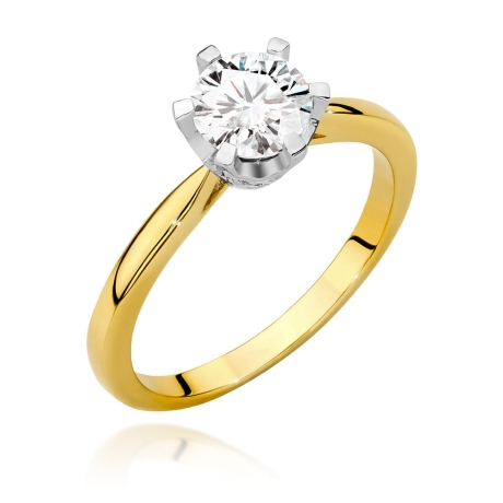 Przejdź do produktu Pierścionek zaręczynowy z żółtego złota z diamentami 0,76ct Fire Of Love 