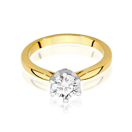 Przejdź do produktu Pierścionek zaręczynowy z żółtego złota z diamentami 0,76ct Fire Of Love 