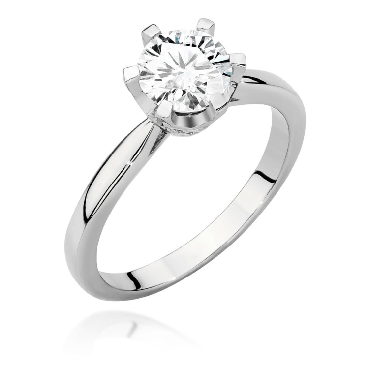 Pierścionek zaręczynowy z białego złota z diamentami 1,06ct Fire Of Love