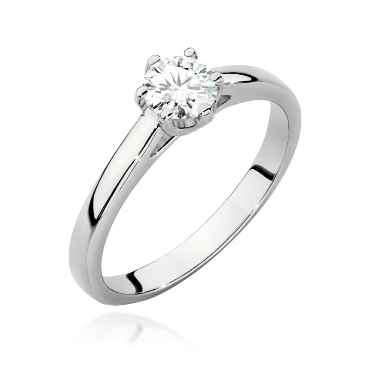Pierścionek zaręczynowy z białego złota z diamentem 0,40ct Fire Of Love