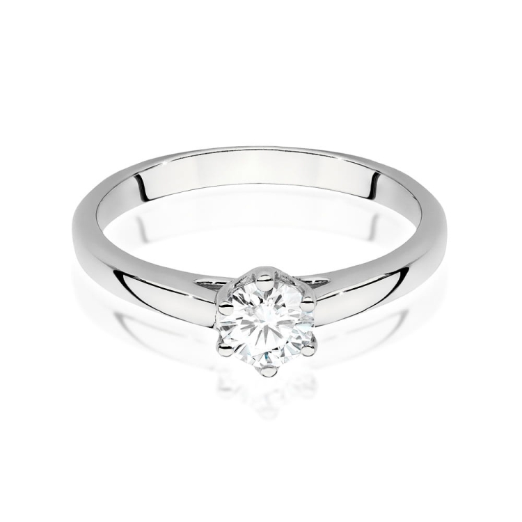 Pierścionek zaręczynowy z białego złota z diamentem 0,40ct Fire Of Love