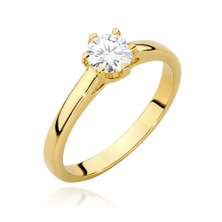 Pierścionek zaręczynowy z żółtego złota z diamentem 0,50ct Fire Of Love
