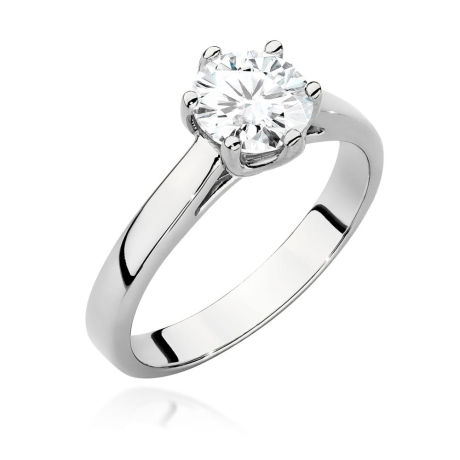 Przejdź do produktu Pierścionek zaręczynowy z białego złota z diamentem 1,00ct Fire Of Love 