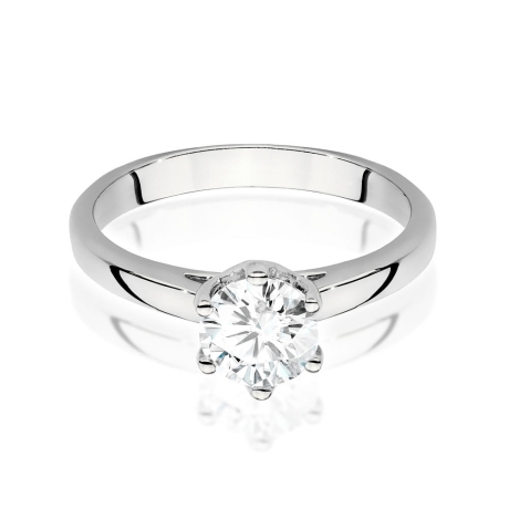 Przejdź do produktu Pierścionek zaręczynowy z białego złota z diamentem 1,00ct Fire Of Love 