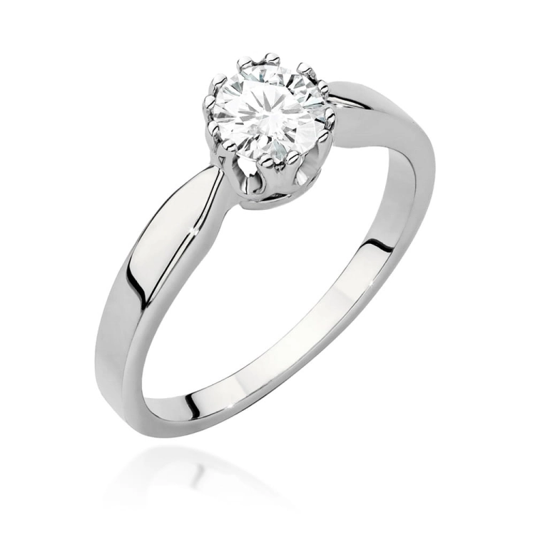 Pierścionek zaręczynowy z białego złota z diamentem 0,50ct Fire Of Love