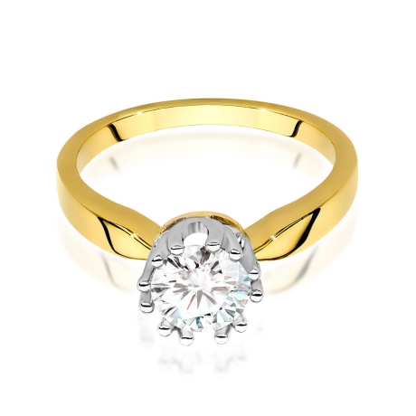 Przejdź do produktu Pierścionek zaręczynowy z żółtego złota z diamentem 0,70ct Fire Of Love 