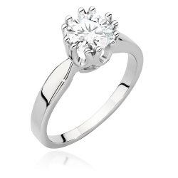 Pierścionek zaręczynowy z białego złota z diamentem 1,00ct Fire Of Love